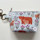 Mini Coin Purse Keychain - Highland Cows