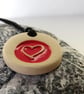 Red Heart Ceramic Necklace - Image 1