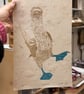 'Gerald' Blue Footed Booby Lino Print