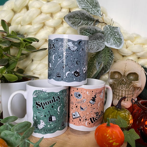 Book lovers Halloween inspired mug