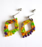 Colourful Handmade Polymer Clay Statement Earrings - Image 1
