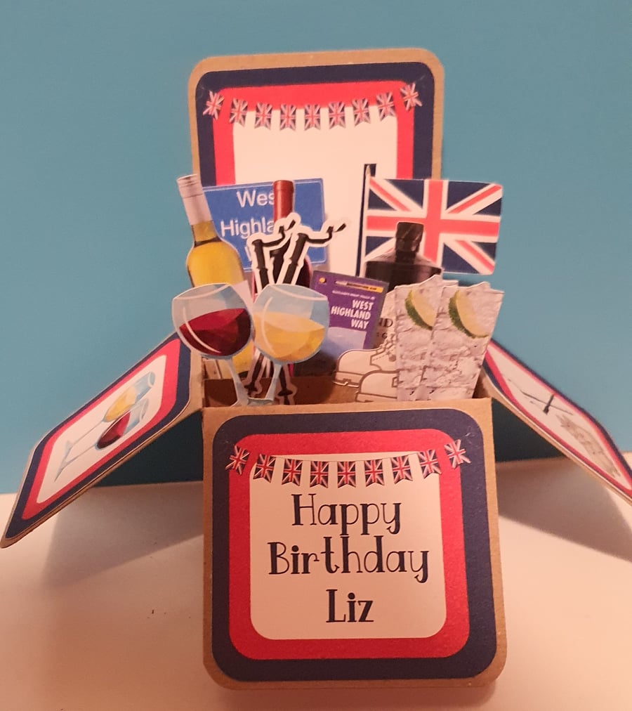 Favourite Things Birthday Box Card - personalised - made to order