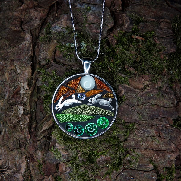 'Hare Today gone Tomorrow' - Mosaic pendant