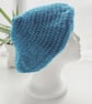 Beret Hat Sea Blue Aran - Image 3