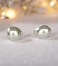 Organic Silver Stud Earrings - Image 5