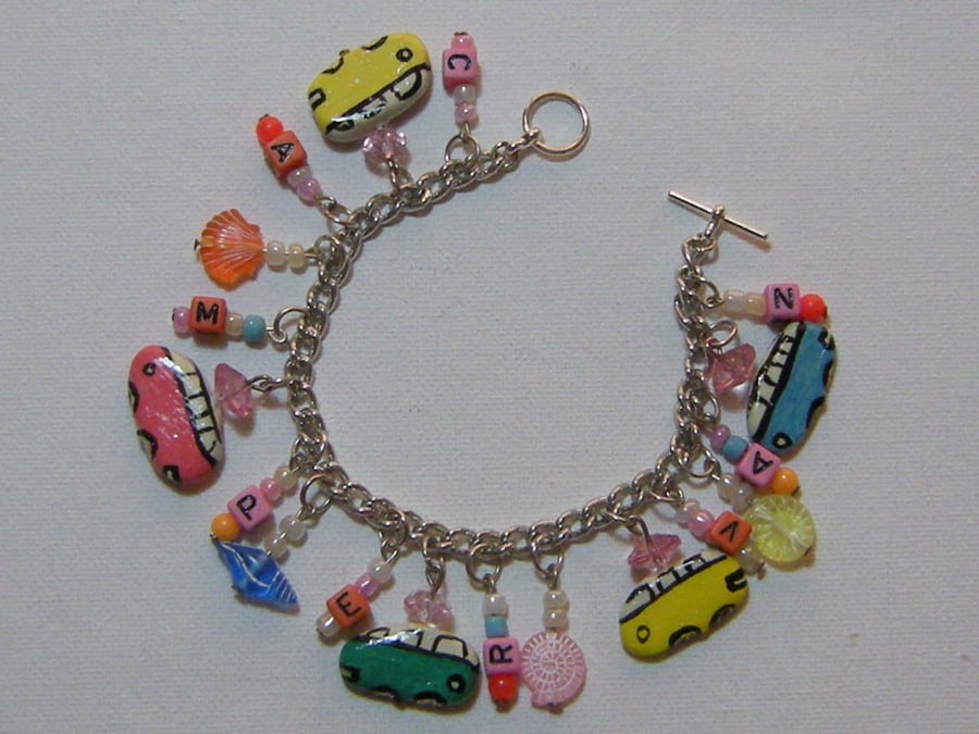 CAMPER VAN CLAY CHARM BRACELET