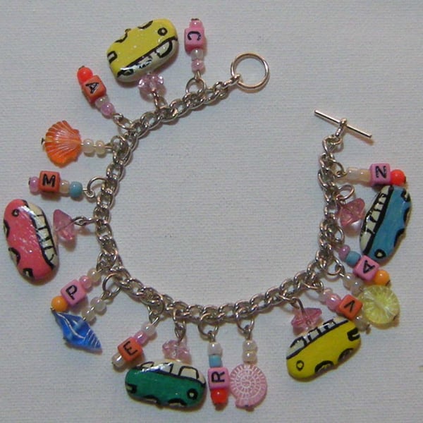 CAMPER VAN CLAY CHARM BRACELET