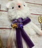 Scarf Mouse Tiny Art Doll Purple - Image 9