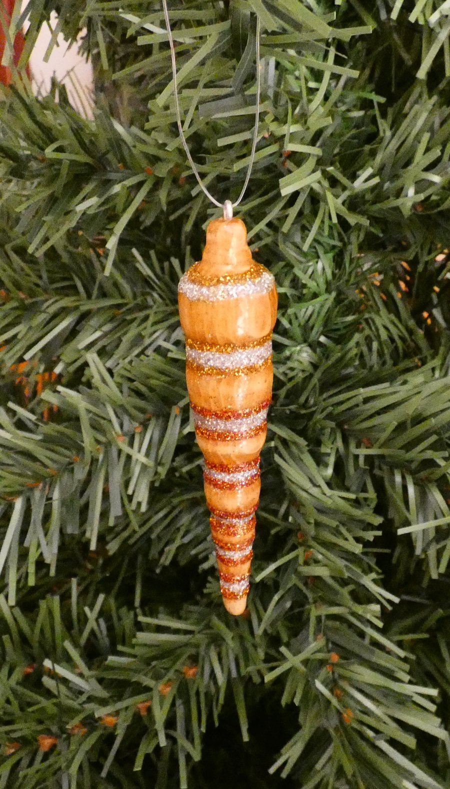 Unique Silver, Gold and Red Wooden Christmas Decoration