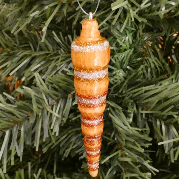 Unique Silver, Gold and Red Wooden Christmas Decoration