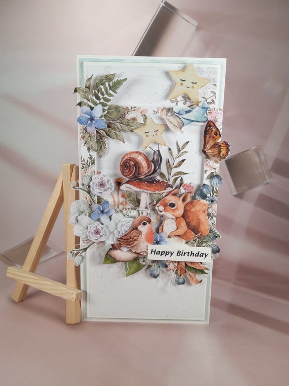 Handmade Birthday Card (79) Woodland Animals