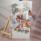 Handmade Birthday Card (79) Woodland Animals