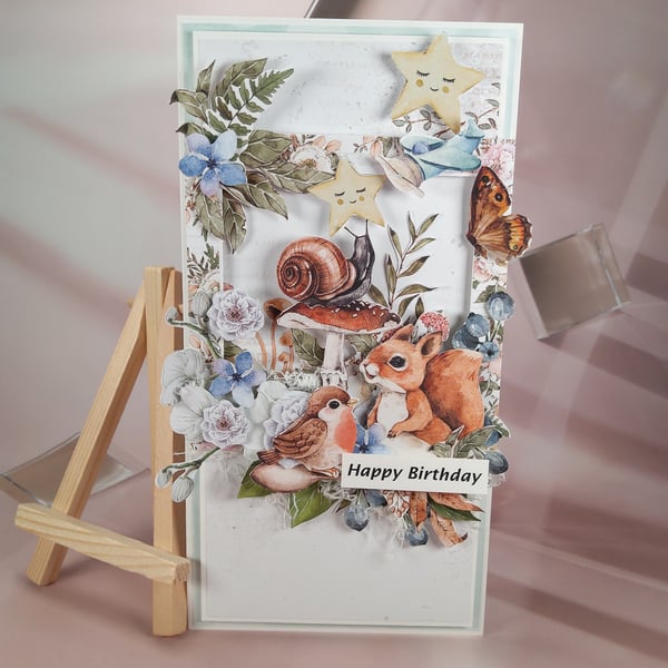 Handmade Birthday Card (79) Woodland Animals