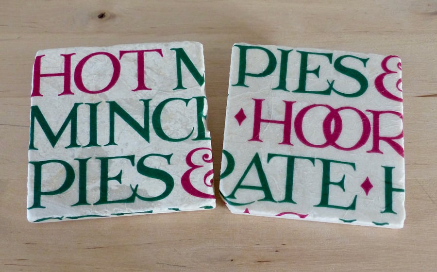 Marble 'Mince Pies' Coasters