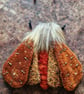 Rust and Amber Autumn Textile Whimsigoth Moth Sculpture 