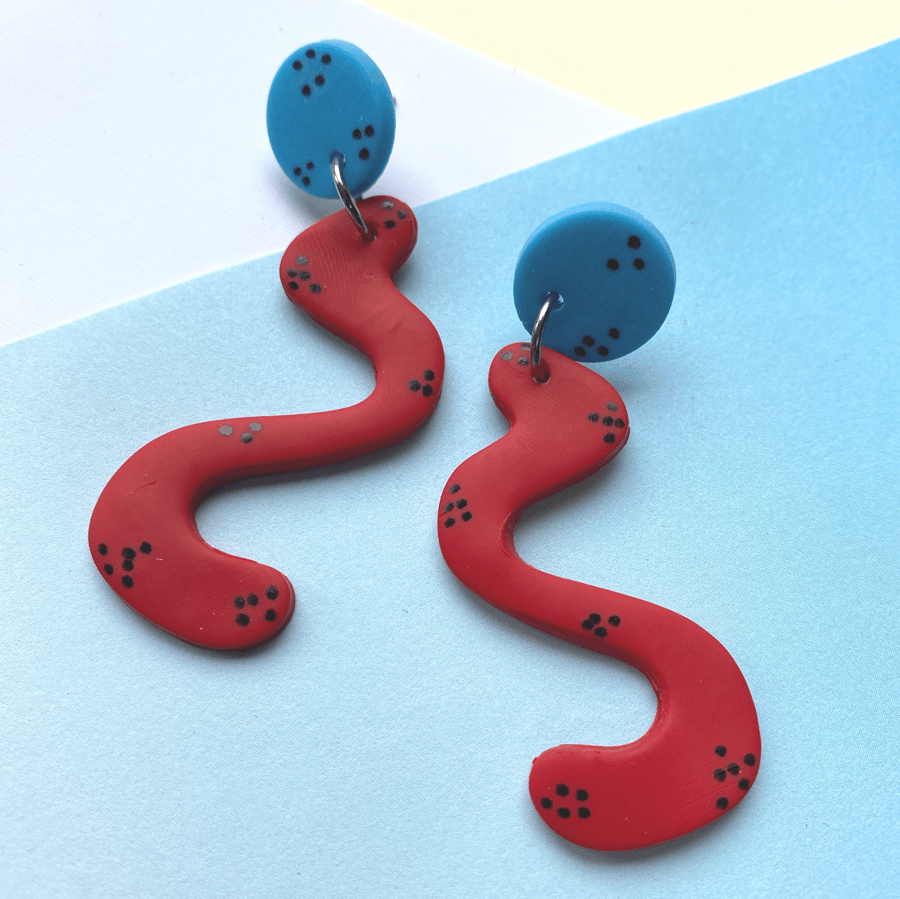 Jelly Snake Polymer clay Earrings