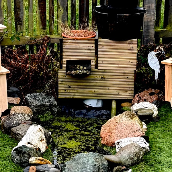 Handmade Wooden Train Planter Set  Rustic Garden Train  Outdoor Wooden Planter