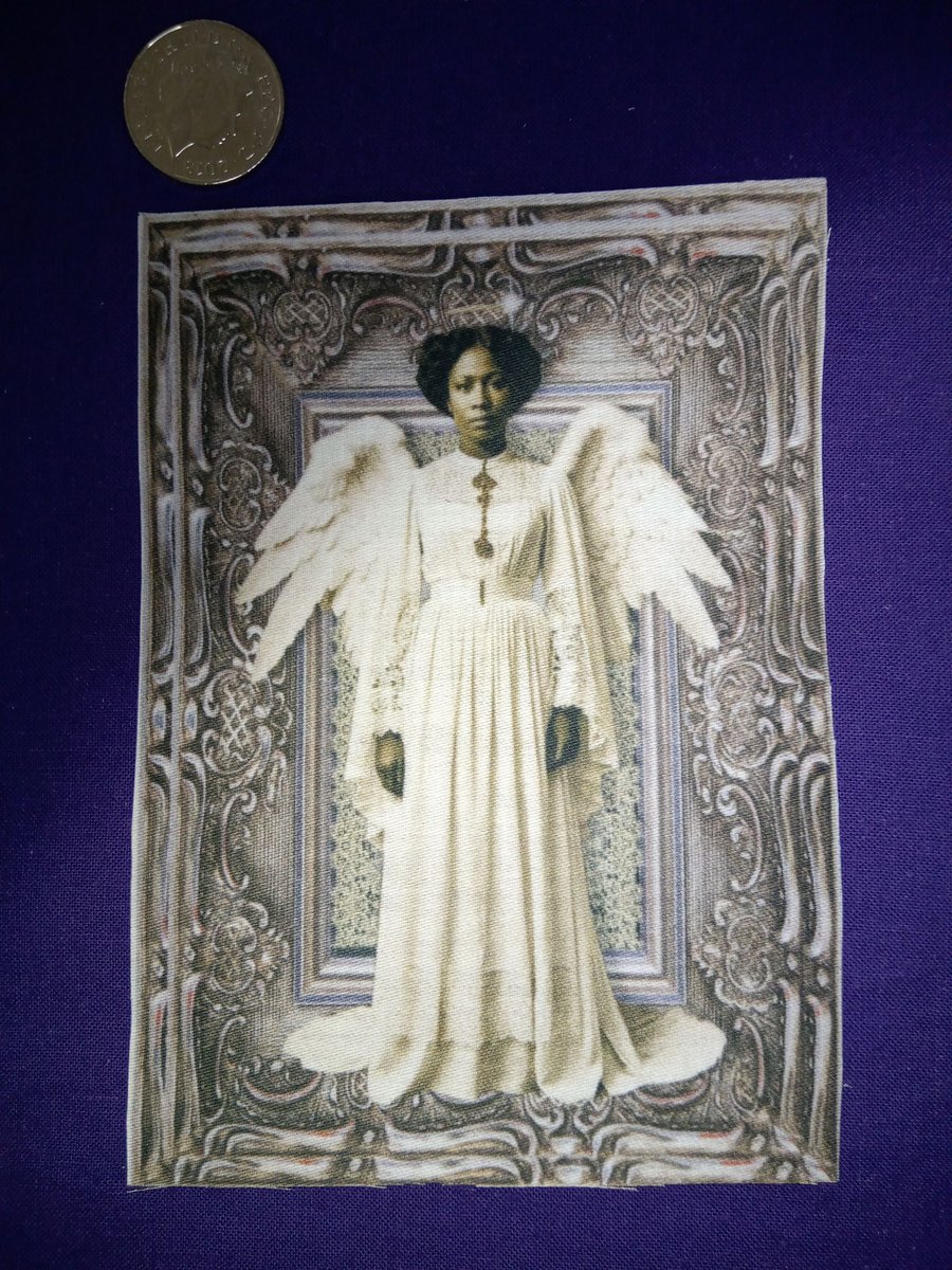 Fabric panel Angel of colour Guardian angel Xmas decoration