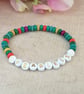 "fearless" mixed howlite stretch bracelet  - Image 6