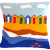 Knitting Pattern for Beach Huts Cushion 