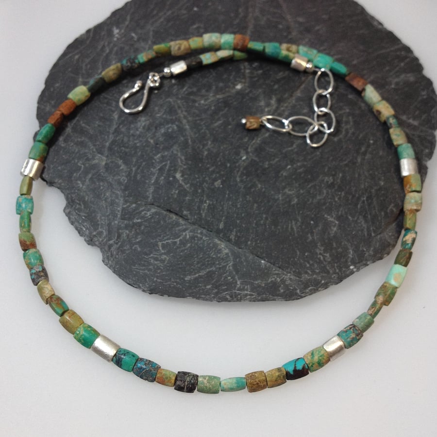 Silver and turquoise necklace