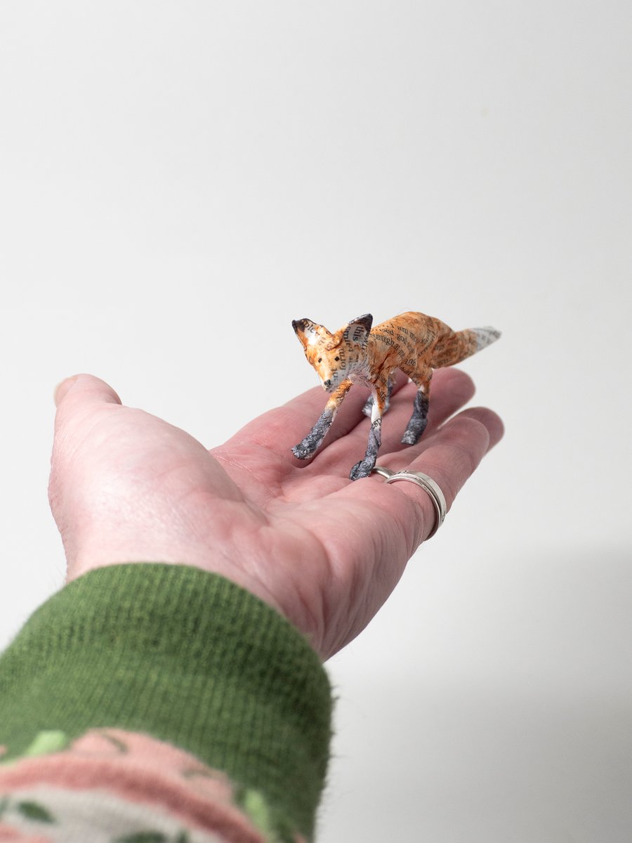 Kip Tiny Little Paper Mache Fox