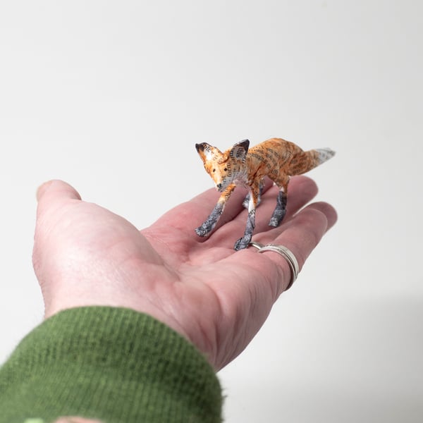 Kip Tiny Little Paper Mache Fox
