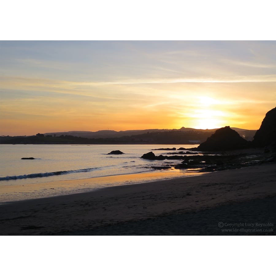 Sunset at Polkerris Print
