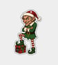 Unique Funny Christmas Gift Tags For Adults, 6pk - Creepy Weird Elf In Santa Hat