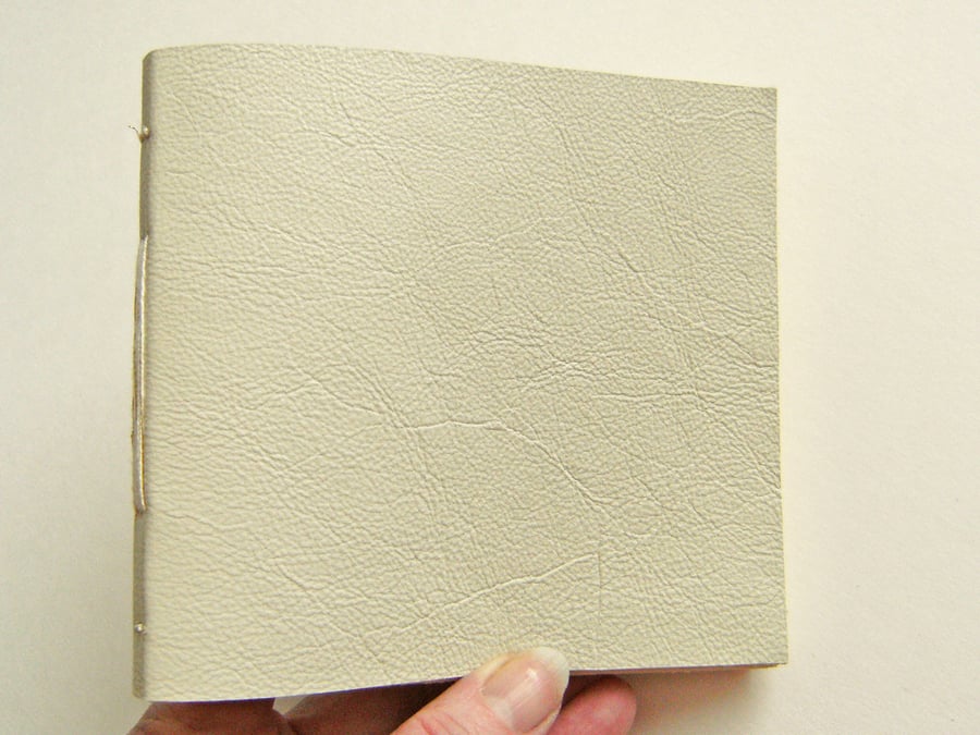  Leather Square Longstitch Journal - Gold & Cream