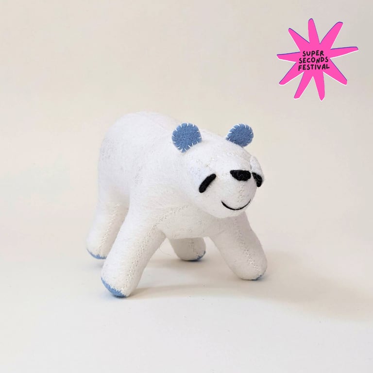 Quiet Polar Bear, wool felt sculpture, Super Seconds Festival