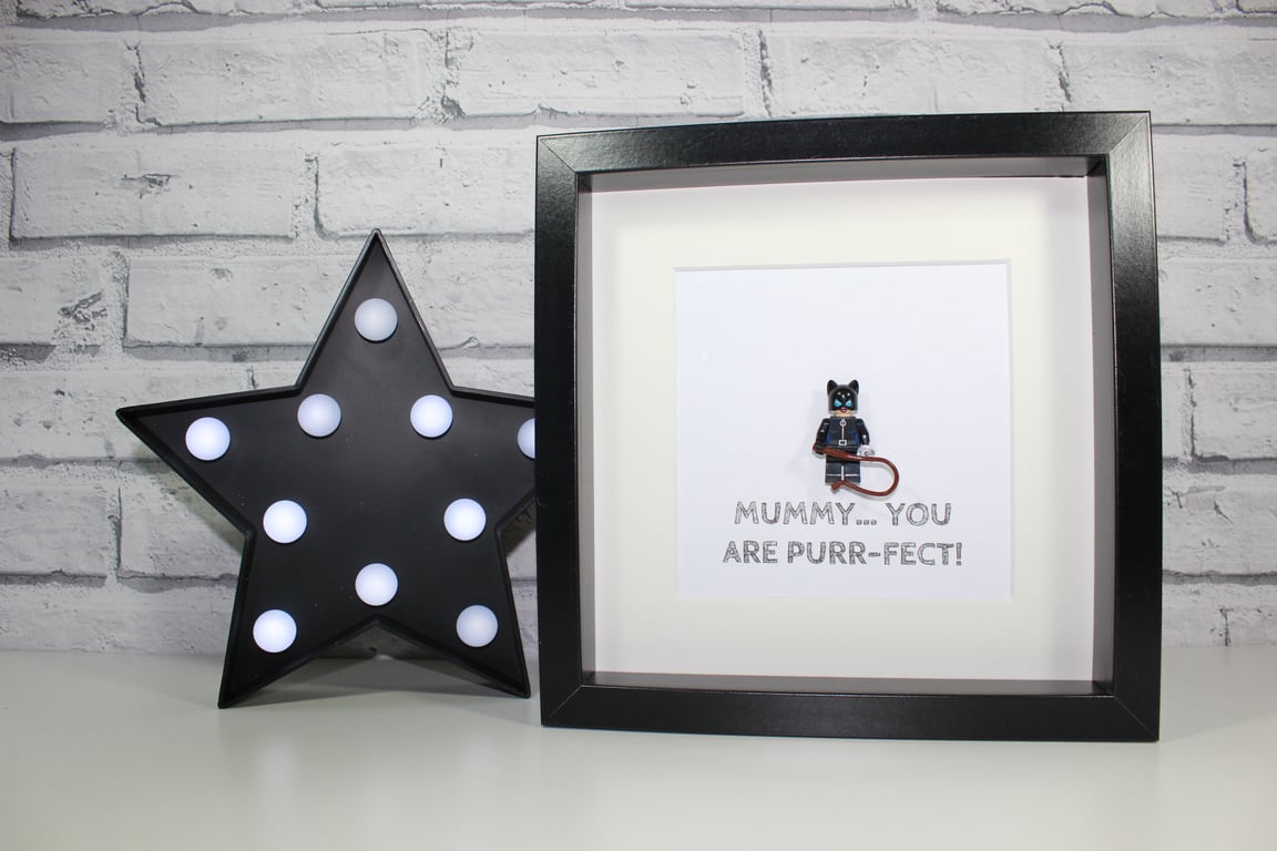 CATWOMAN - FRAMED MINIFIGURE - Mother's Day Special - Mum - Mummy - Awesome gift