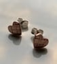 Reclaimed copper heart studs - Image 1