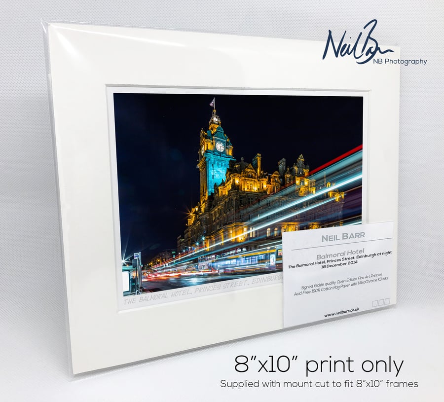 The Balmoral Hotel, Princes Street, Edinburgh - A5 (10" x 8") Unframed Print