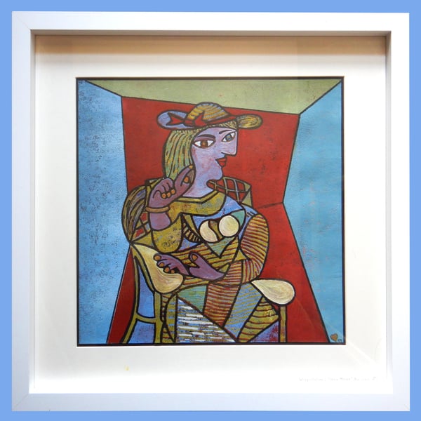 Handmade Poly-Print Interpretation 'Portrait of Dora Maar' originally by Picasso