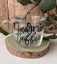 Personalised Glass Coffee Mug: Custom Calligraphy Gift