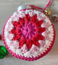 Crochet Christmas Baubles Set of 3 - Shades of Pink - Tree Decorations - Image 6