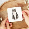 Tabby Cat Coaster, Cat Coaster, Drinks Mat, Drinks Coaster, Wipe Clean Coaster