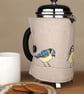 Cafetiere Cosy Blue Tit Nature Freehand Machine Embroidery  - Image 2
