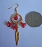 Hooped Lucite Flower Dangly Earrings - Image 4