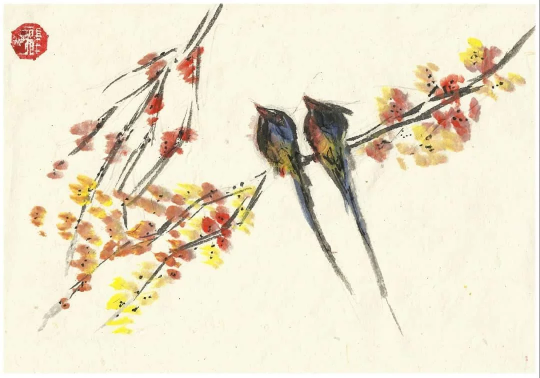 The Brightest of Birds - 4pp A6 Greetings Card - Summertime, Occasion Card, Ink