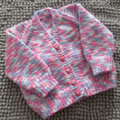16" Multi Coloured V Neck Baby Cardigan 
