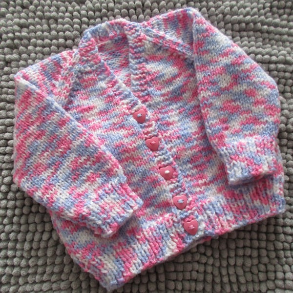 16" Multi Coloured V Neck Baby Cardigan 