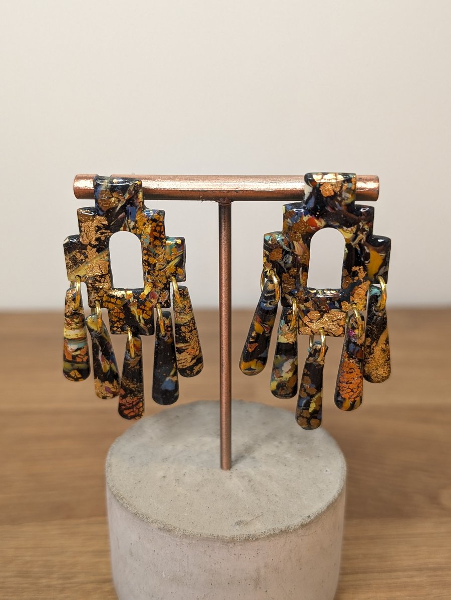 Summer bloom scrap Aztec dangles