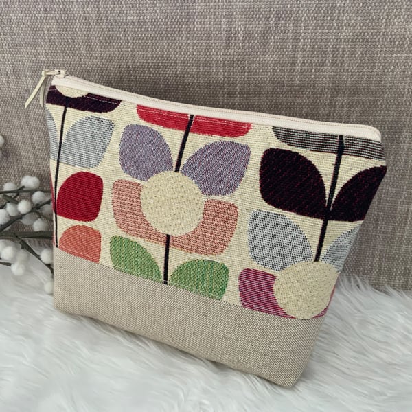 Tapestry Cosmetic Bag, Zipped Purse, Make up Bag, Toiletry Bag