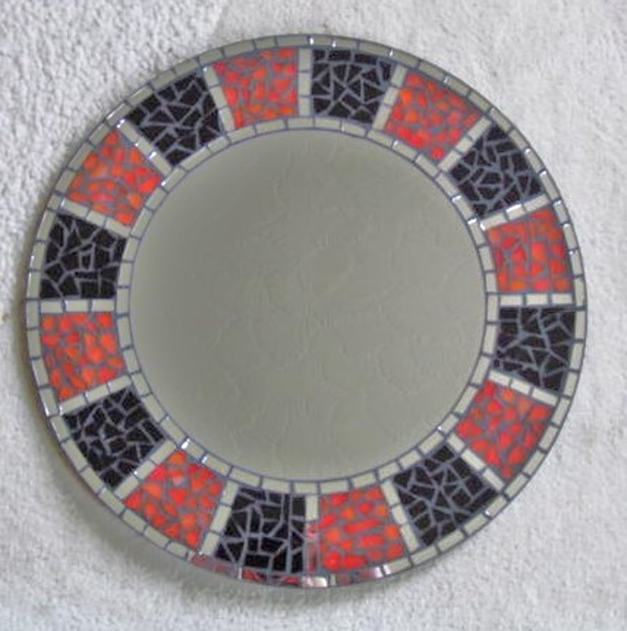 Stained glass mosaic mirror 400mm Diameter.