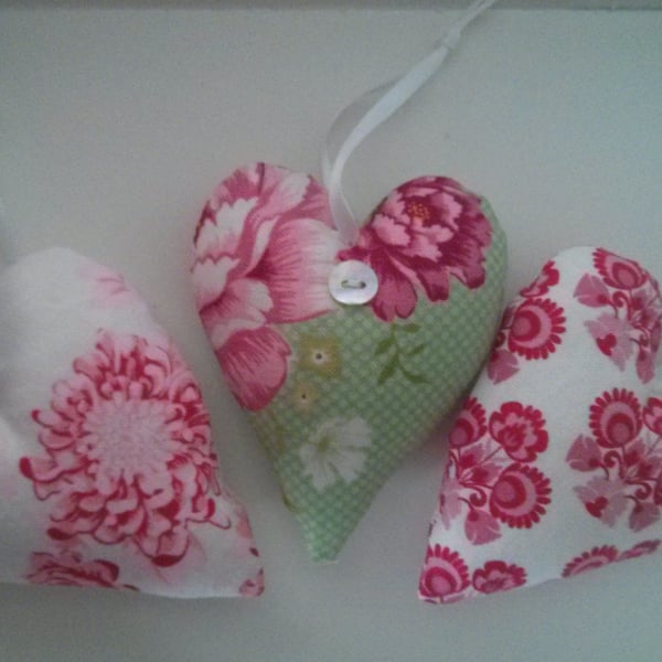Set of Pink and Green Scented Hearts