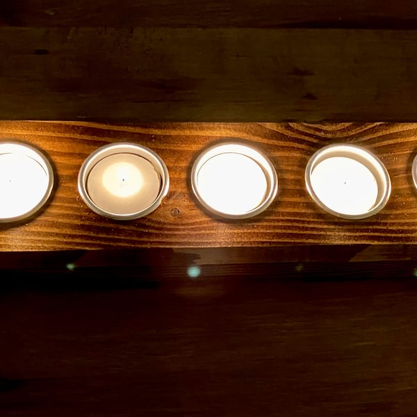 Reclaimed Wood Tea Light Holder - Hand-crafted in the UK