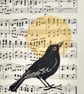 'Evensong' Blackbird original lino cut print  - Image 1