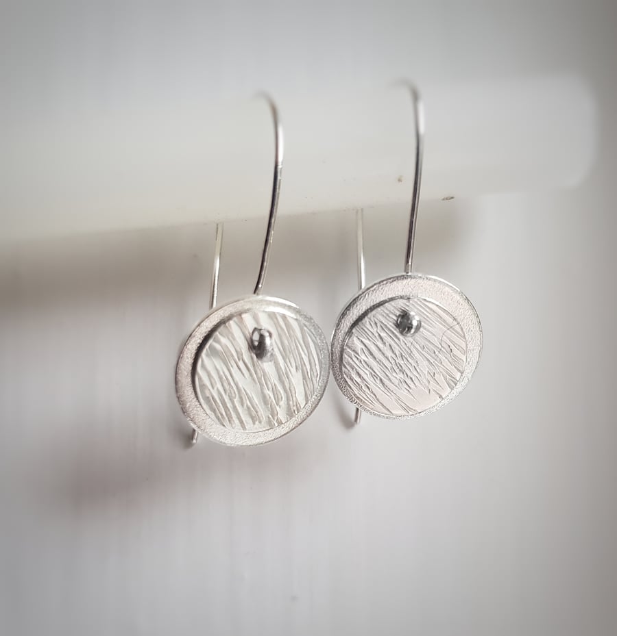 'Winter Trees' drop silver dangly earrings